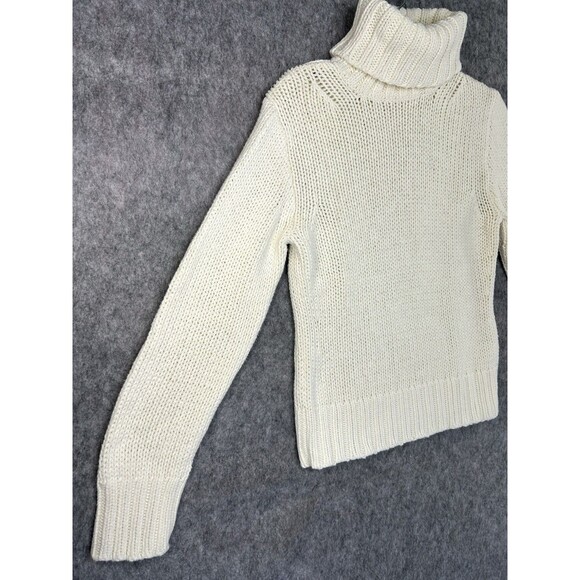 J.Crew Turtleneck Sweater Women’s Large Ivory Thick Knit - Picture 3 of 8